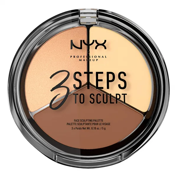 NYX Professional Makeup Konturpalette - 3 Steps To Sculpt Face Sculpting Palette – Light (3STS02)