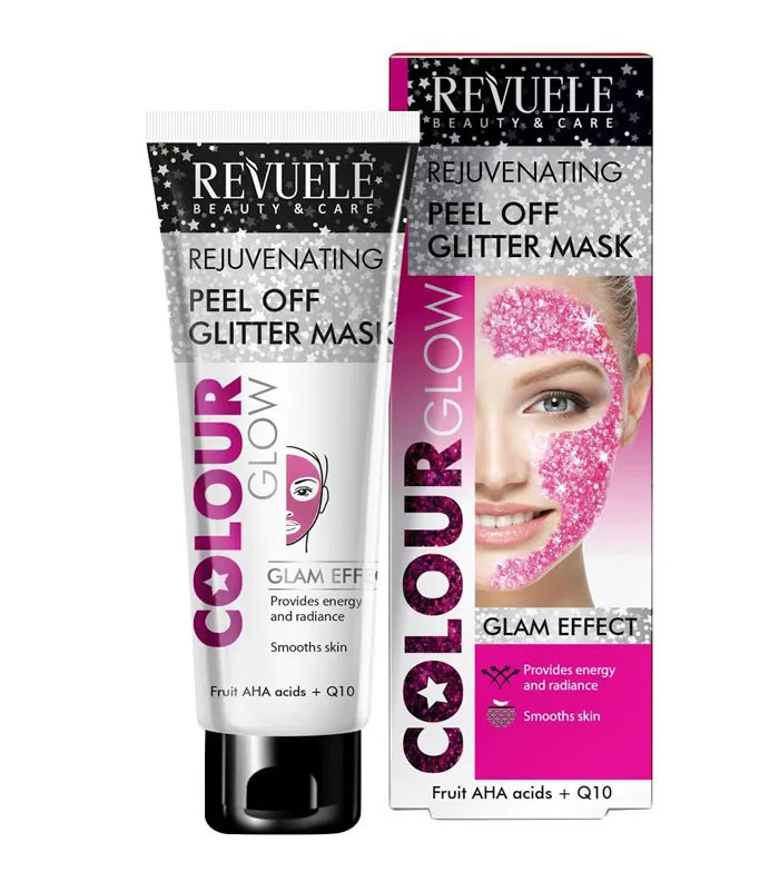 Revuele Gesichtsmaske - Regenerating Peel-off Glitter Mask - Color Glow - Pink