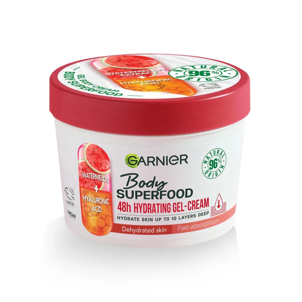 Garnier - Körpercreme - Body Superfood Hydrating Gel Cream - Watermelon & Hyaluronic Acid