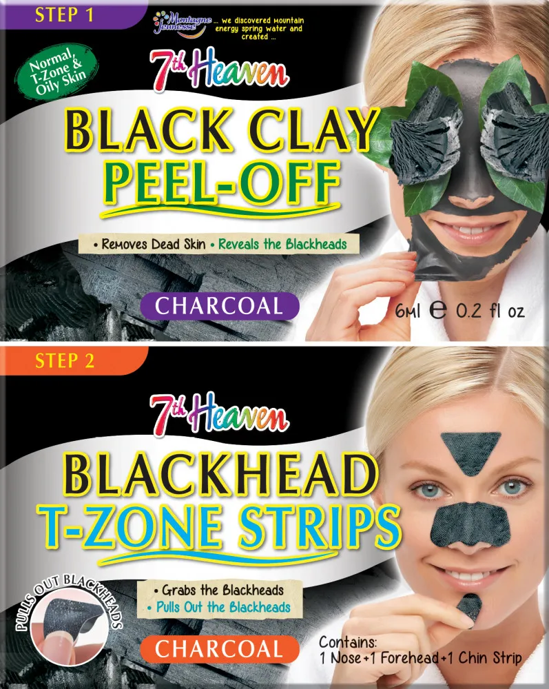 Montagne Jeunesse Gesichtsmaske / T-Zone-Strips Black Clay Peel-Off / Blackhead T-Zone Strips