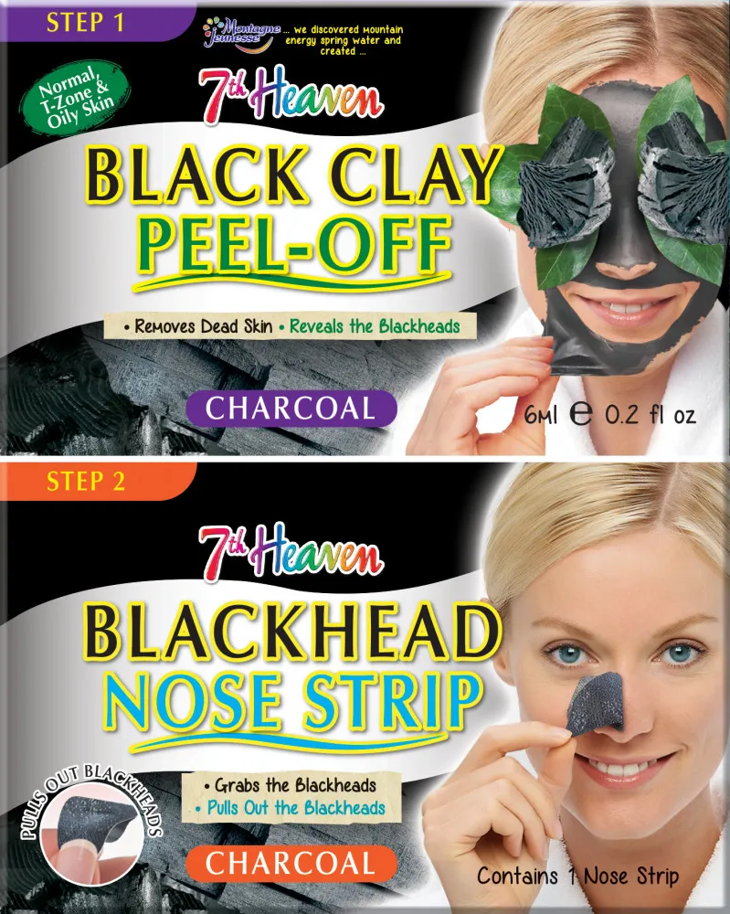 Montagne Jeunesse Gesichtsmaske / Nasen-Strip Black Clay Peel-Off / Blackhead Nose Strip