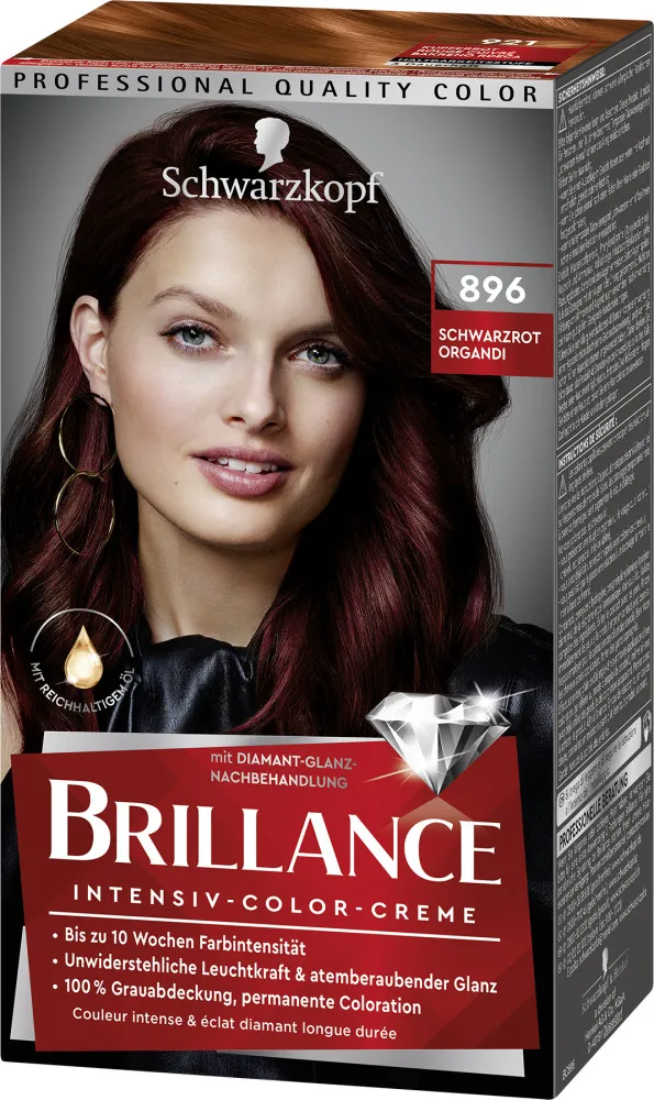 Schwarzkopf Brillance Haarfarbe Intensive Color Cream - 896 Black Red Lace