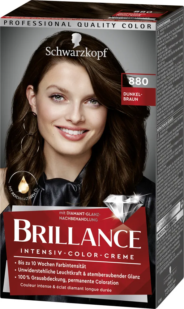 Schwarzkopf Brillance Haarfarbe Intensive Color Cream - 880 Dark Brown