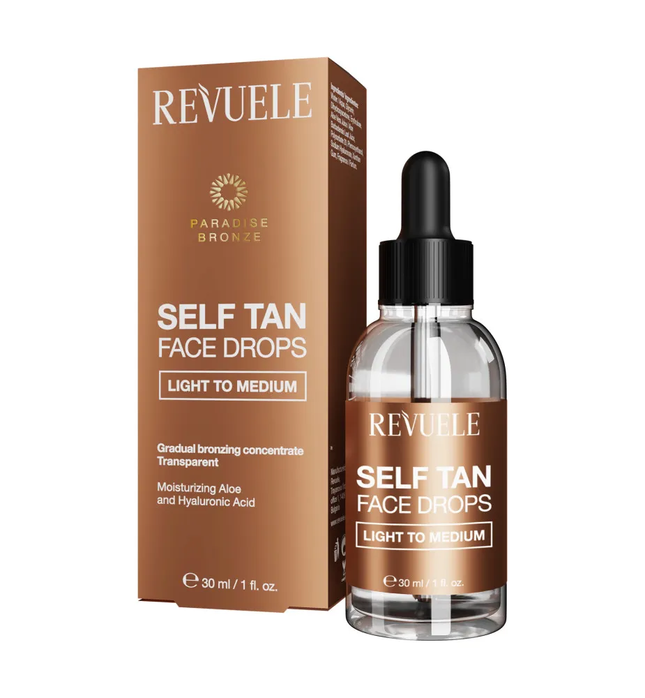 Revuele Selbstbräuner-Gesichtstropfen Self Tan Face Drops - Light To Medium