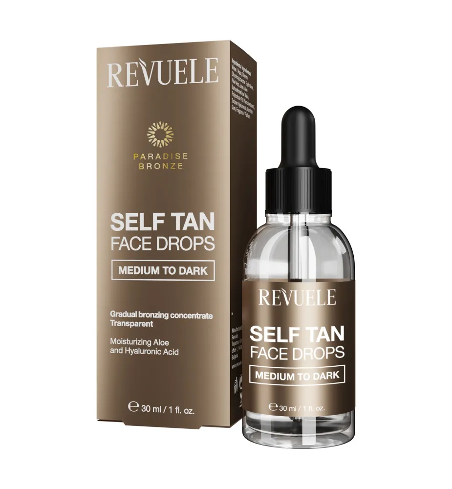 Revuele Selbstbräuner-Gesichtstropfen Self Tan Face Drops - Medium To Dark